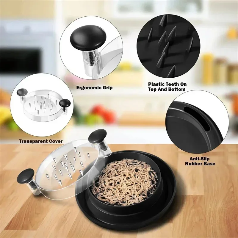 Chicken Shredder Tool Meat Breast Shredding Separation Mincing Grinder Machine With Lid For Shredding Chicken Pork Beef Chicken Shredder Tool Meat Breast Shredding Separation Mincing Grinder Machine With Lid For Shredding Chicken Pork Beef
