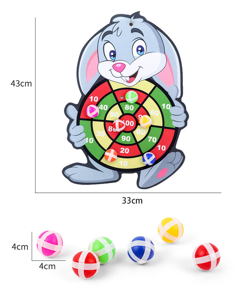 Children Cartoon Animal Dart Board Sticky Ball Rabbit Family Interactive Educational Toy Children Cartoon Animal Dart Board Sticky Ball Rabbit Family Interactive Educational Toy