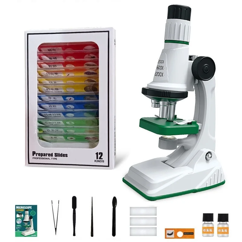 Children Microscope Kit 200x 600x 1200x Biological Science Stem Toy School Home Educational Pocket Microscope with LED Children Microscope Kit 200x 600x 1200x Biological Science Stem Toy School Home Educational Pocket Microscope with LED