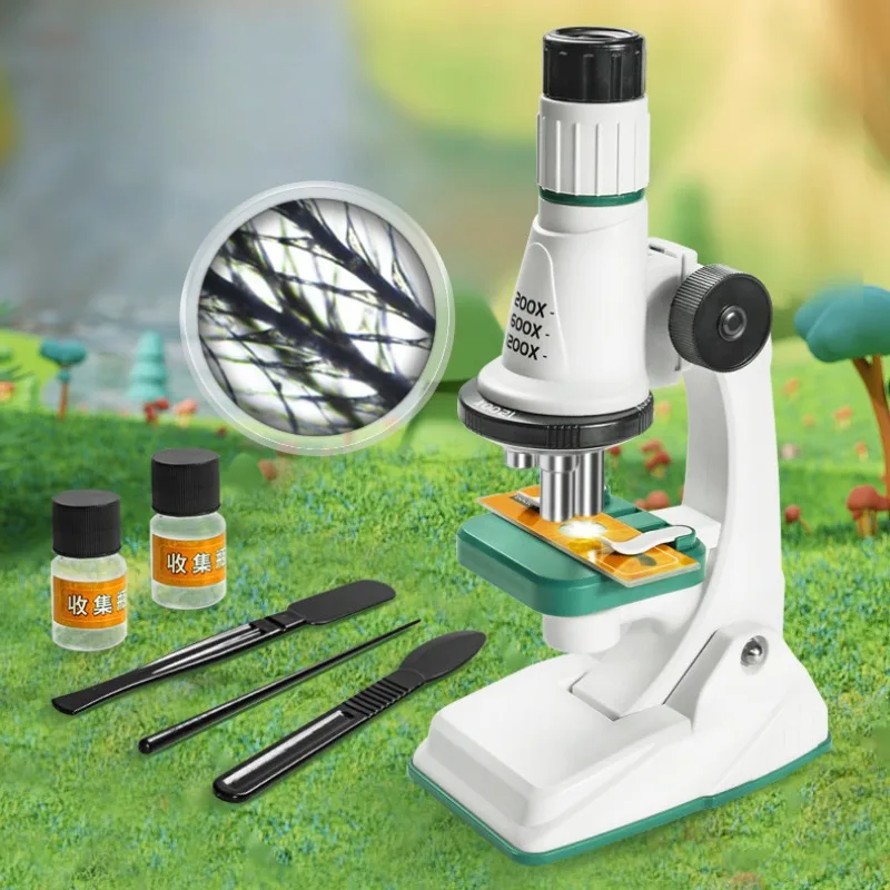 Children Microscope Kit 200x 600x 1200x Biological Science Stem Toy School Home Educational Pocket Microscope with LED Children Microscope Kit 200x 600x 1200x Biological Science Stem Toy School Home Educational Pocket Microscope with LED