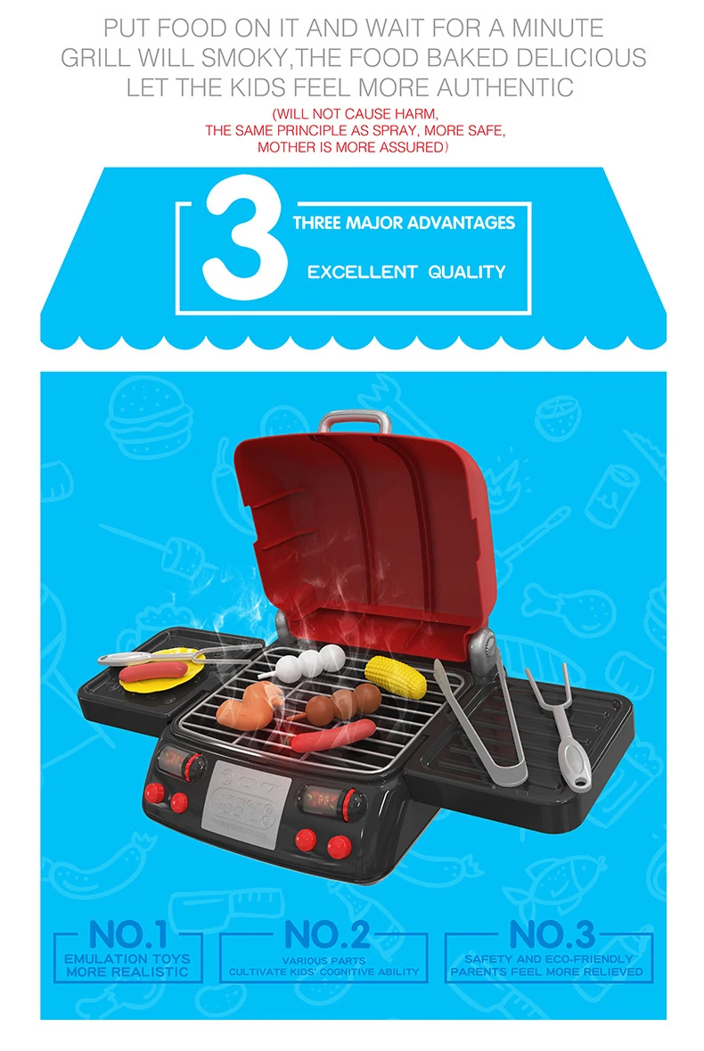 Childrens BBQ Set with Pretend Smoke Childrens BBQ Set with Pretend Smoke
