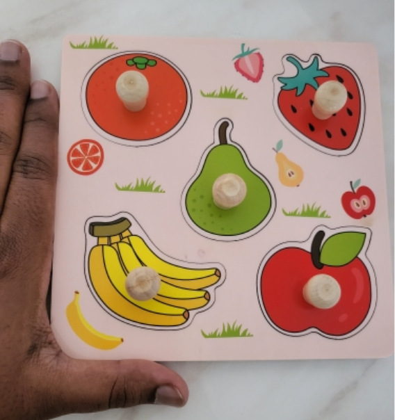 Children's Hand Scratch Board Puzzle Baby Montessori Early Education Fruit Cognitive Puzzle Toy