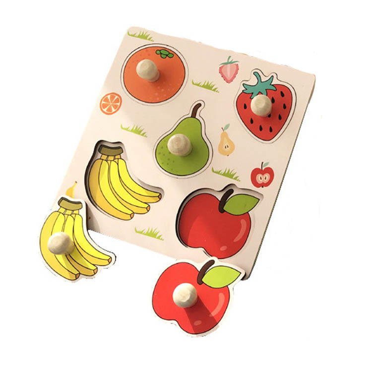 Children's Hand Scratch Board Puzzle Baby Montessori Early Education Fruit Cognitive Puzzle Toy