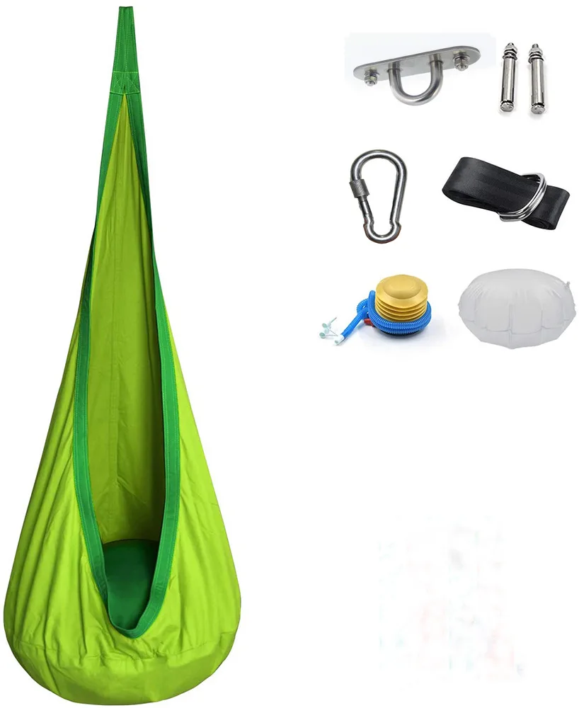 Children's Hanging Chair Portable Parachute Cloth Swing Bed Indoor Courtyard Model with Inflatable Cushion Hanging Chair Children's Hanging Chair Portable Parachute Cloth Swing Bed Indoor Courtyard Model with Inflatable Cushion Hanging Chair
