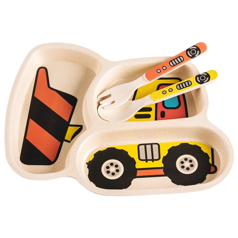 Childrens Plate Set Cartoon Car Design Childrens Plate Set Cartoon Car Design