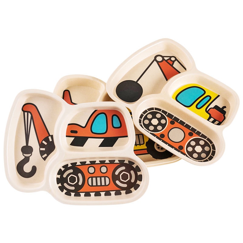 Childrens Plate Set Cartoon Car Design Childrens Plate Set Cartoon Car Design