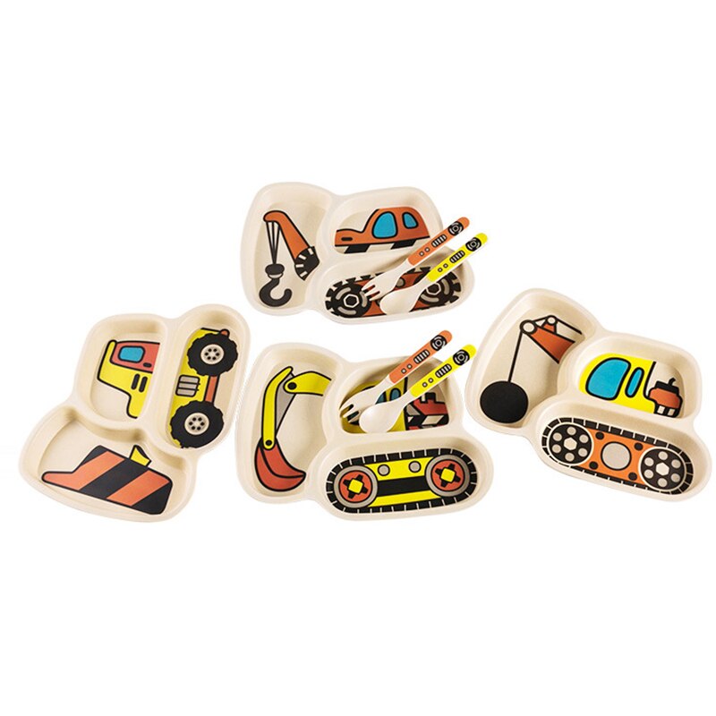 Childrens Plate Set Cartoon Car Design Childrens Plate Set Cartoon Car Design