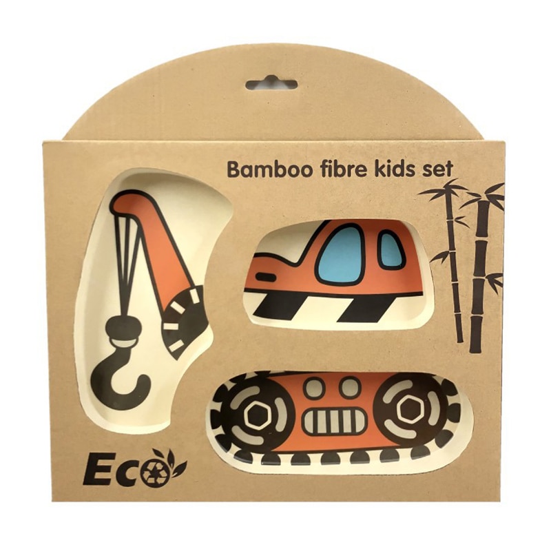 Childrens Plate Set Cartoon Car Design Childrens Plate Set Cartoon Car Design