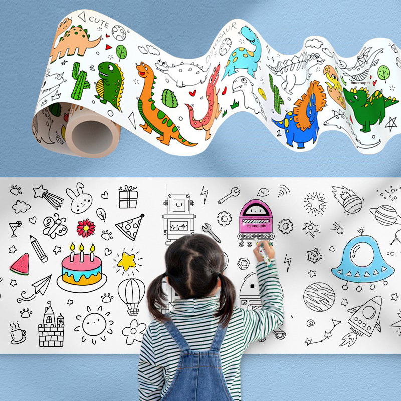 Children's Self Adhesive Coloring Roll Children's Self Adhesive Coloring Roll