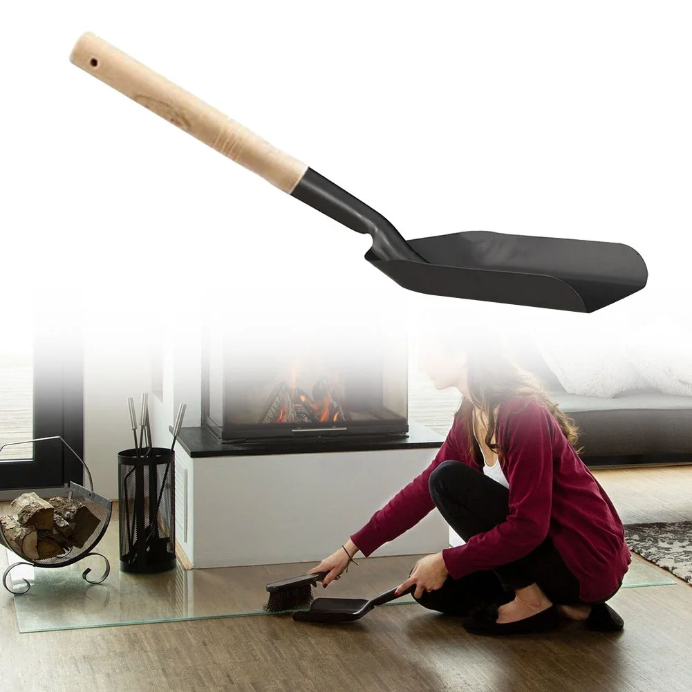 Chimney Shovel Fireplace Tools Steel Dustpan Ash Shovel Fireplace Cleaning Tool Wood Burner Accessories