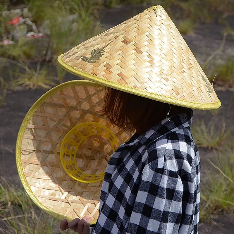 Chinese Retro Bamboo Rattan Fisherman Hat Handmade Weave Straw Bucket Hat Tourism Rain Dance Props Cone Fishing Chinese Retro Bamboo Rattan Fisherman Hat Handmade Weave Straw Bucket Hat Tourism Rain Dance Props Cone Fishing