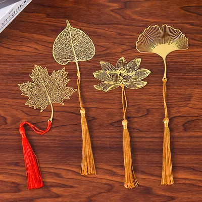 Chinese Style Metal Leaf Bookmark