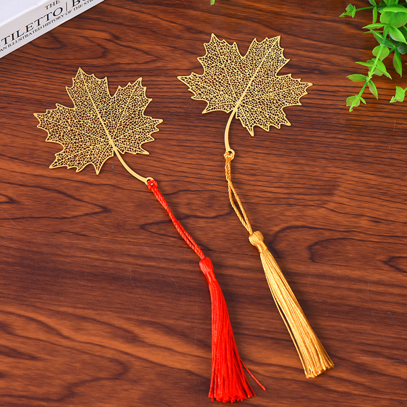 Chinese Style Metal Leaf Bookmark