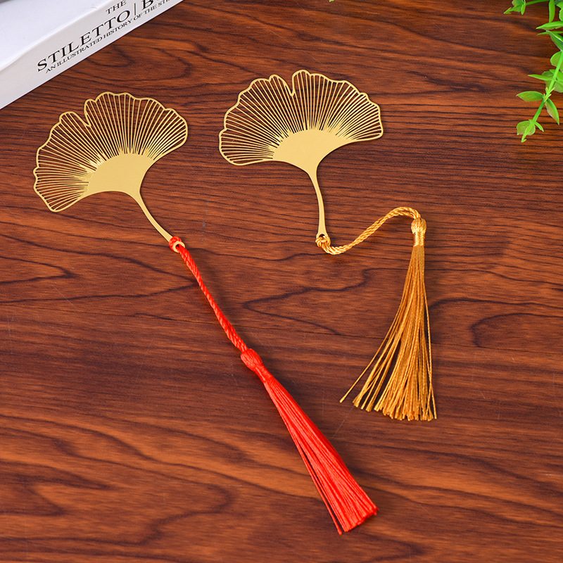 Chinese Style Metal Leaf Bookmark
