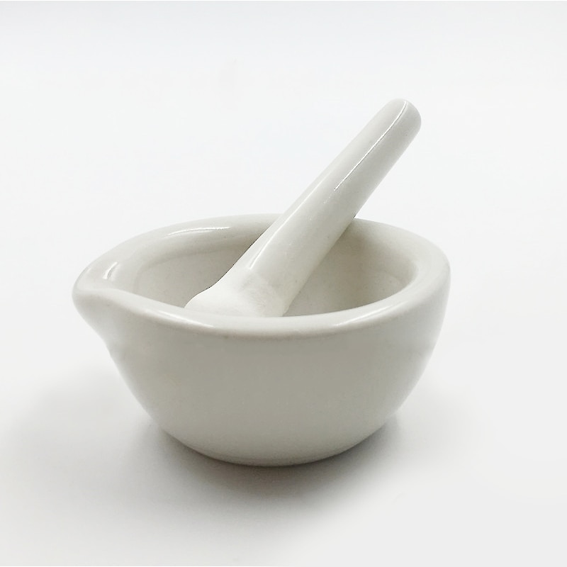 Chinese Style Porcelain Mortar and Pestle