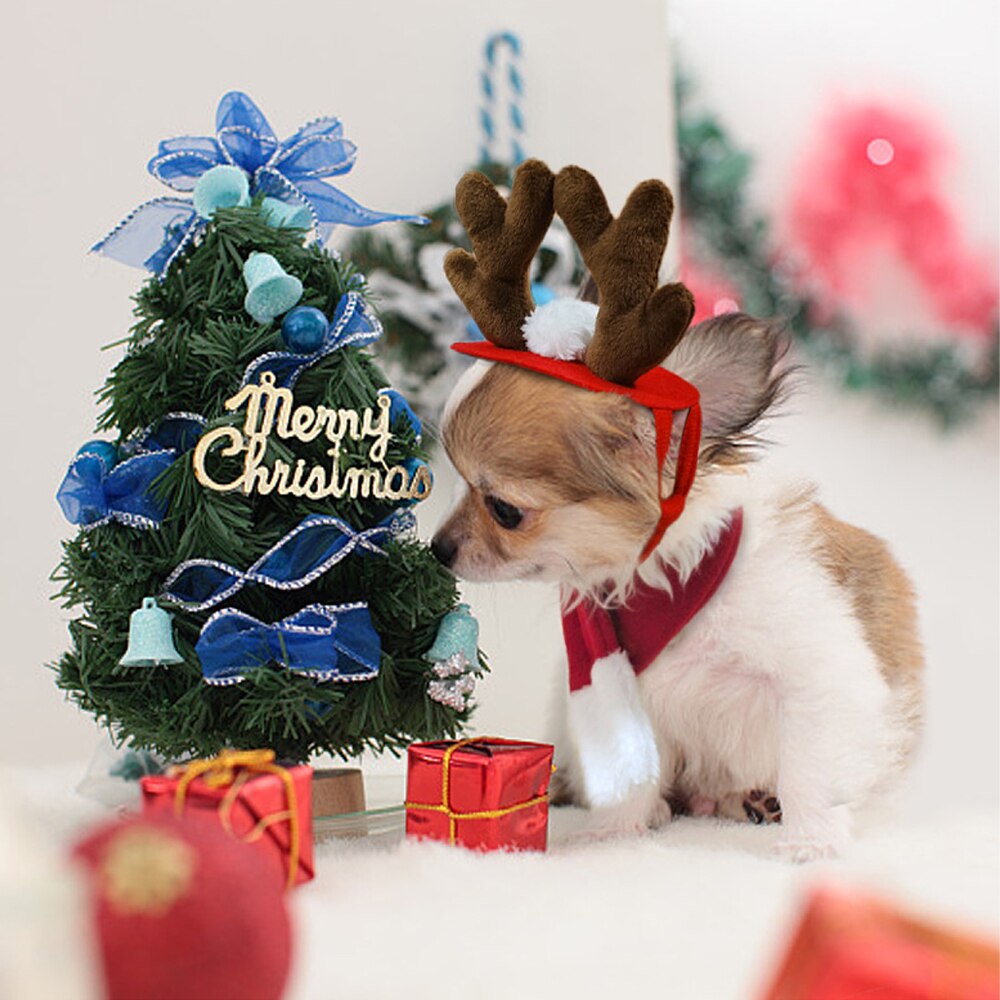 Christmas Adjustable Reindeer Dog Hat