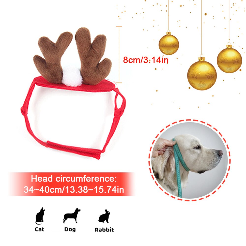 Christmas Adjustable Reindeer Dog Hat
