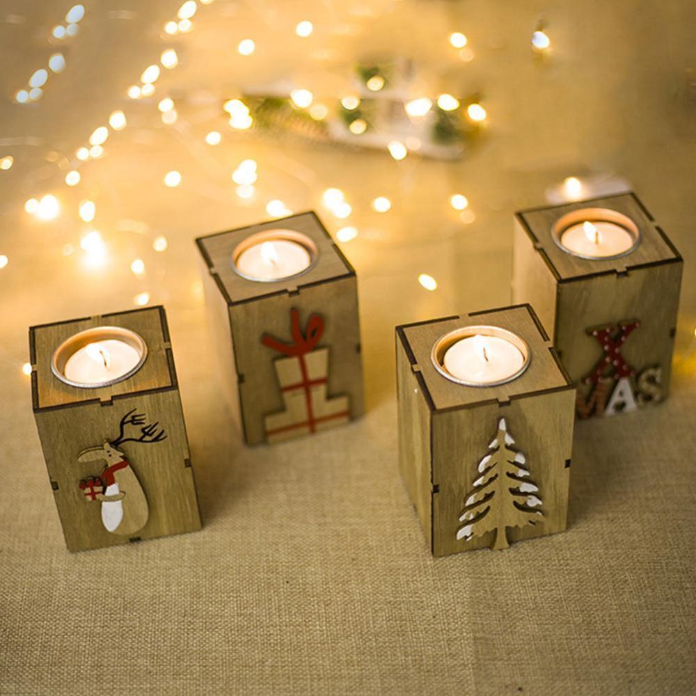 Christmas Candle Holder Wooden Décor Christmas Candle Holder Wooden Décor