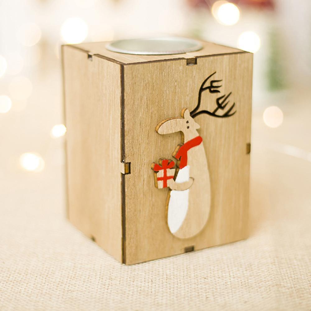 Christmas Candle Holder Wooden Décor Christmas Candle Holder Wooden Décor