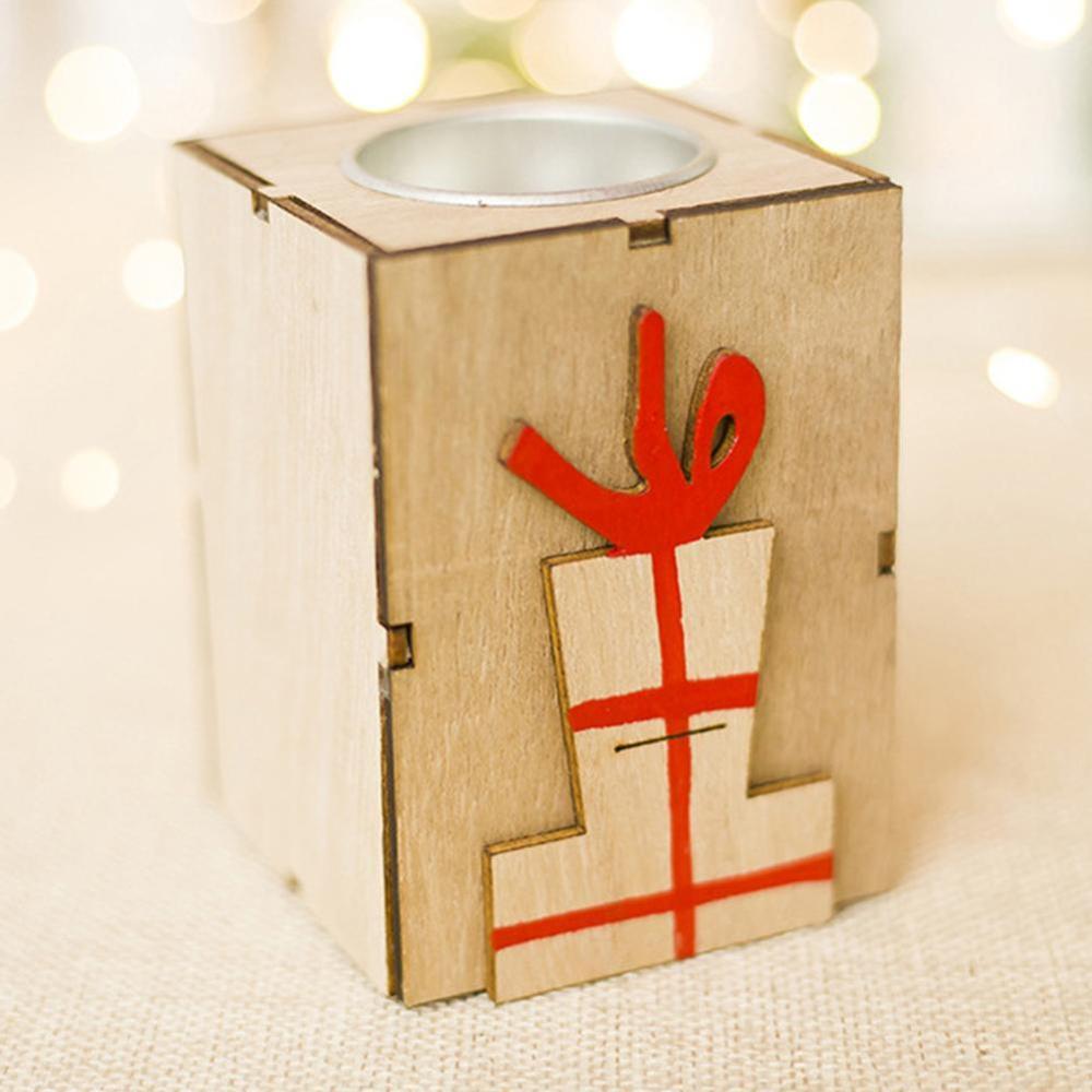 Christmas Candle Holder Wooden Décor Christmas Candle Holder Wooden Décor
