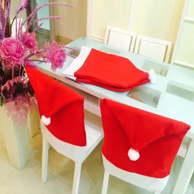 Christmas Chair Back Covers Santa Hat (6 pcs) Christmas Chair Back Covers Santa Hat (6 pcs)