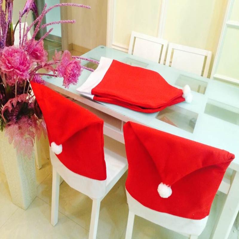 Christmas Chair Back Covers Santa Hat (6 pcs) Christmas Chair Back Covers Santa Hat (6 pcs)