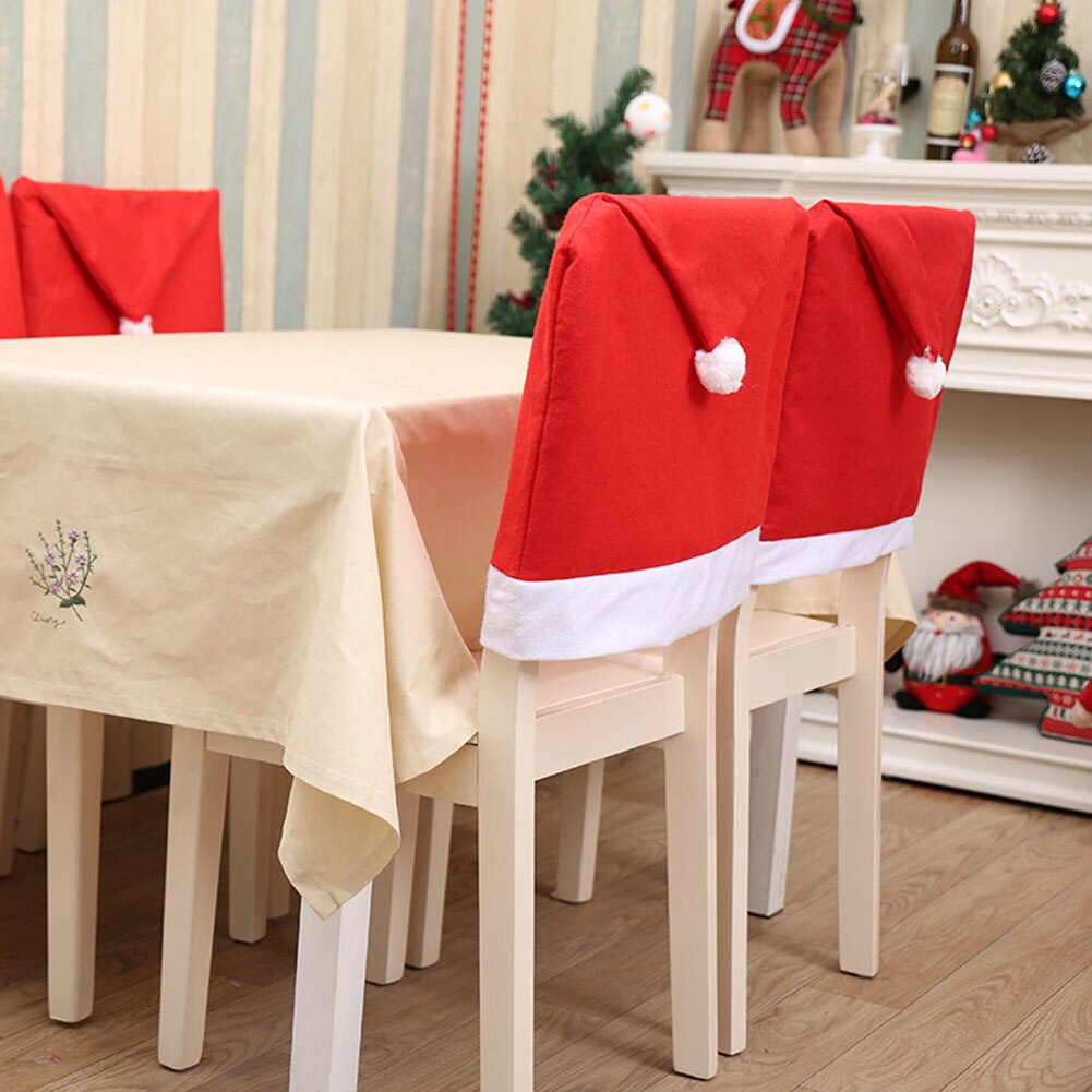 Christmas Chair Back Covers Santa Hat (6 pcs) Christmas Chair Back Covers Santa Hat (6 pcs)