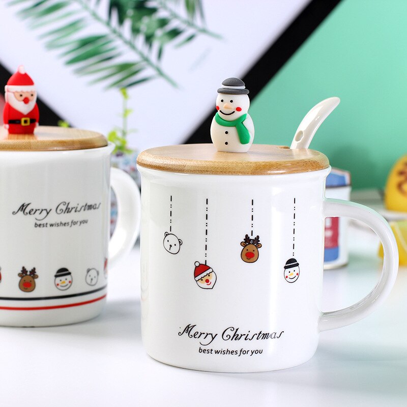 Christmas Coffee Cup with Lid and Spoon Christmas Coffee Cup with Lid and Spoon