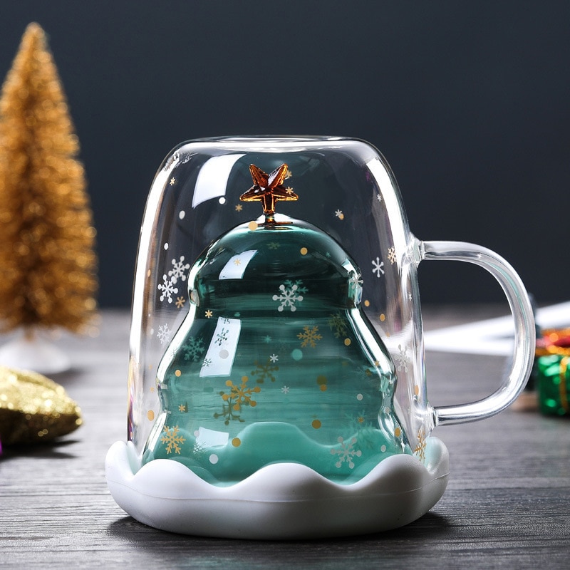 Christmas Coffee Mug Double-Wall Glass Christmas Coffee Mug Double-Wall Glass