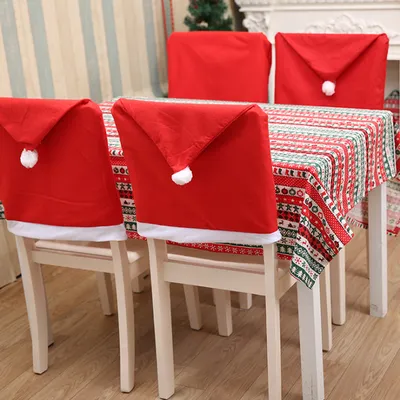 Christmas Decor Santa Hat Chair Cover Christmas Decor Santa Hat Chair Cover