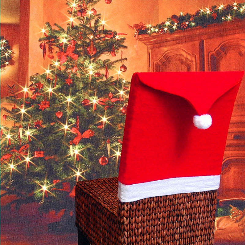 Christmas Decor Santa Hat Chair Cover Christmas Decor Santa Hat Chair Cover