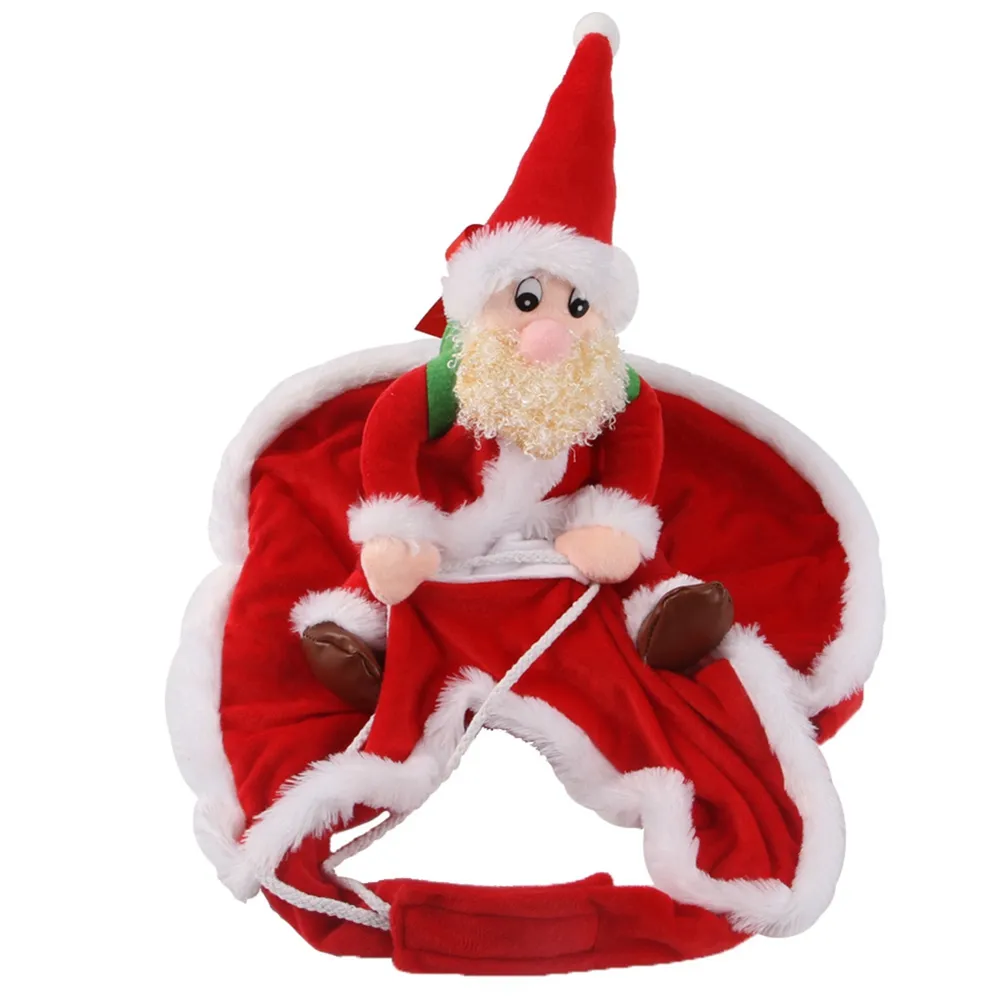 Christmas Dog Costume Funny Christmas Santa Claus Riding on Dog Pet Cat Holiday Outfit Clothes Dressing up for