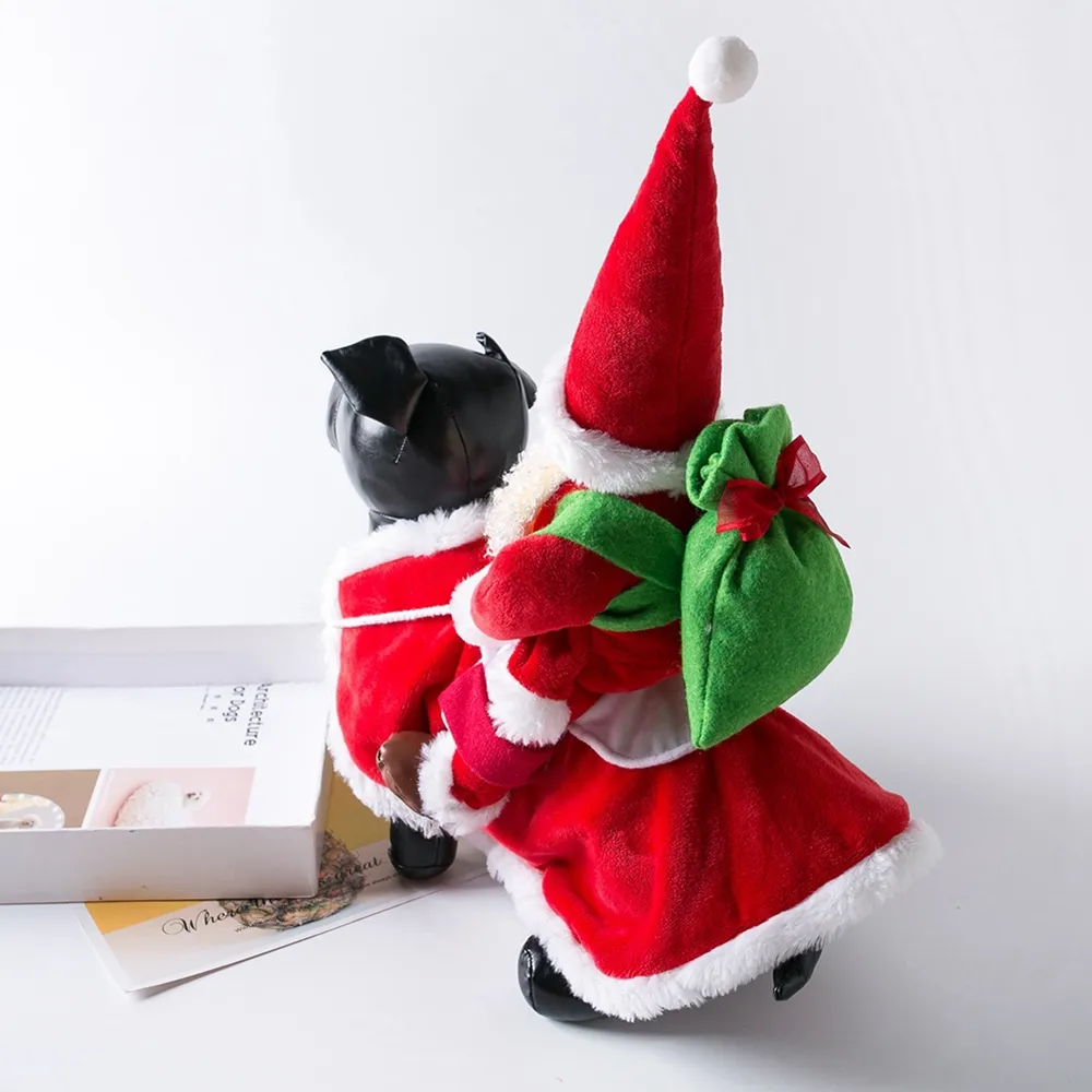Christmas Dog Costume Funny Christmas Santa Claus Riding on Dog Pet Cat Holiday Outfit Clothes Dressing up for