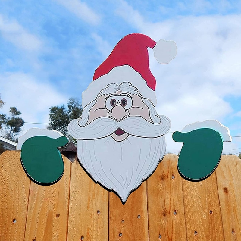 Christmas Fence Peeker Outdoor Decoration Christmas Fence Peeker Outdoor Decoration