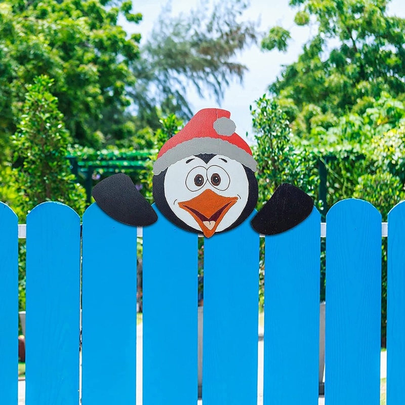 Christmas Fence Peeker Outdoor Decoration Christmas Fence Peeker Outdoor Decoration