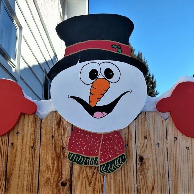 Christmas Fence Peeker Outdoor Decoration Christmas Fence Peeker Outdoor Decoration