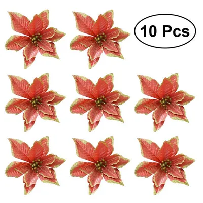 Christmas Flower Decor Elegant Ornament (10 pcs)