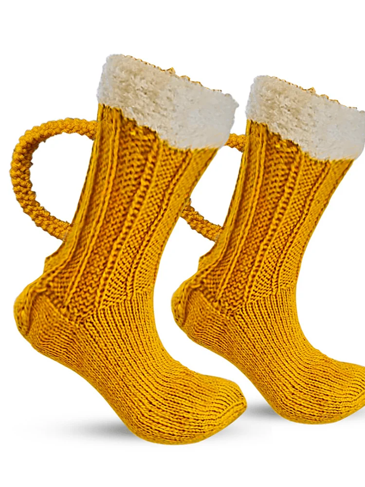 Christmas Gift 3D Beer Mug Knit SockS Socks Cute Unisex Novelty Winter Warm Floor Sock For Men Women Novelty Socks Christmas Gift 3D Beer Mug Knit SockS Socks Cute Unisex Novelty Winter Warm Floor Sock For Men Women Novelty Socks