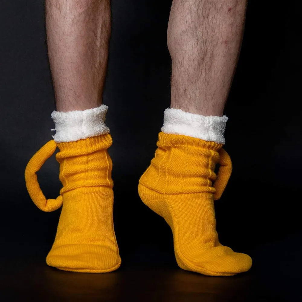 Christmas Gift 3D Beer Mug Knit SockS Socks Cute Unisex Novelty Winter Warm Floor Sock For Men Women Novelty Socks