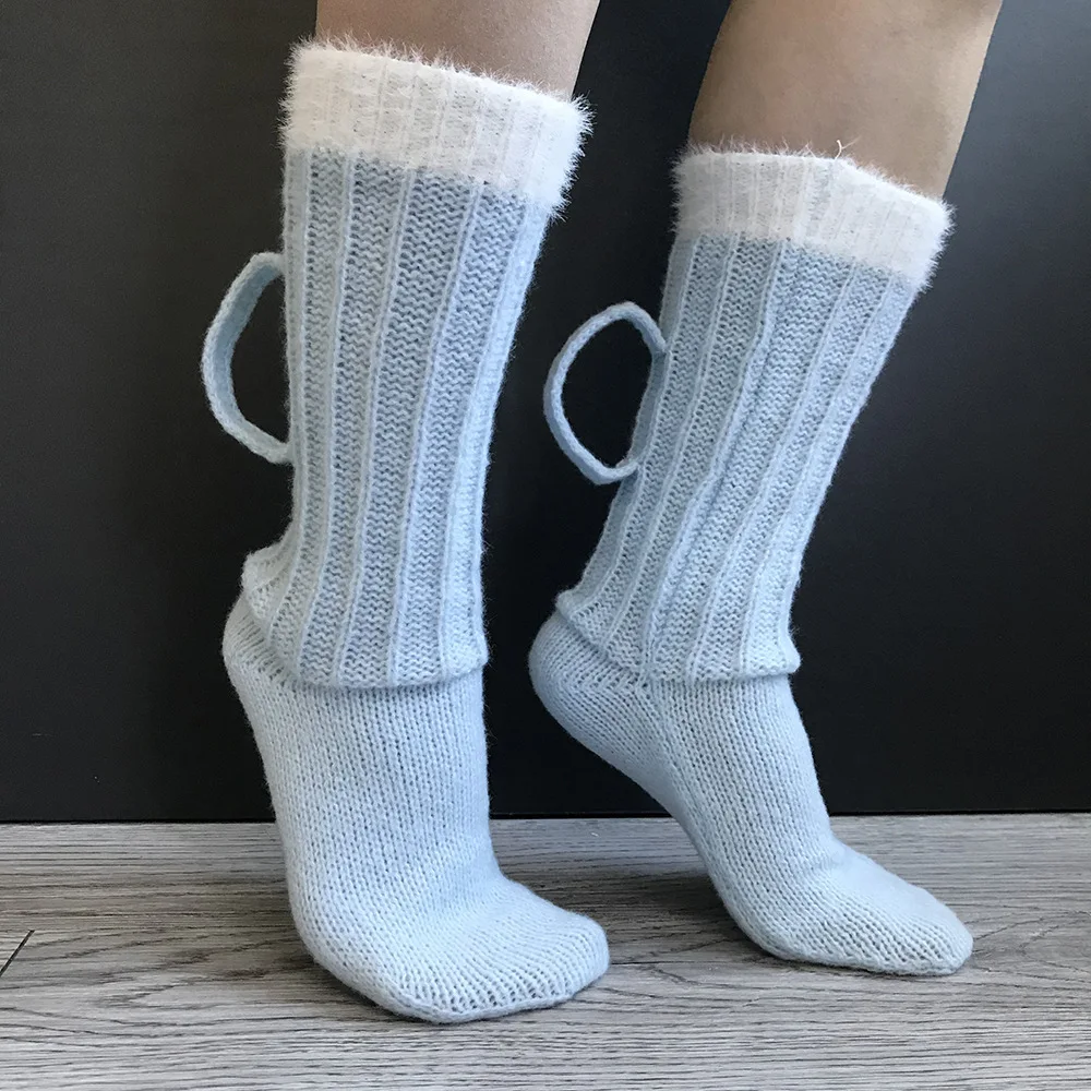 Christmas Gift 3D Beer Mug Knit SockS Socks Cute Unisex Novelty Winter Warm Floor Sock For Men Women Novelty Socks