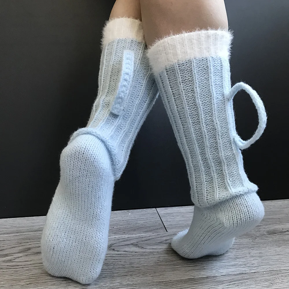 Christmas Gift 3D Beer Mug Knit SockS Socks Cute Unisex Novelty Winter Warm Floor Sock For Men Women Novelty Socks