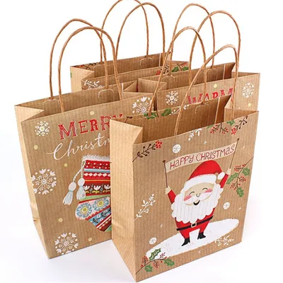 Christmas Gift Bags Kraft Paper Christmas Gift Bags Kraft Paper
