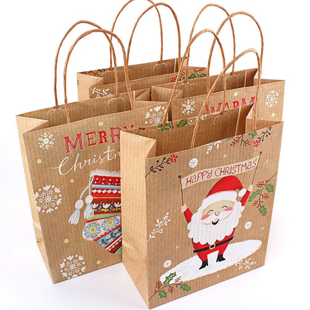 Christmas Gift Bags Kraft Paper Christmas Gift Bags Kraft Paper