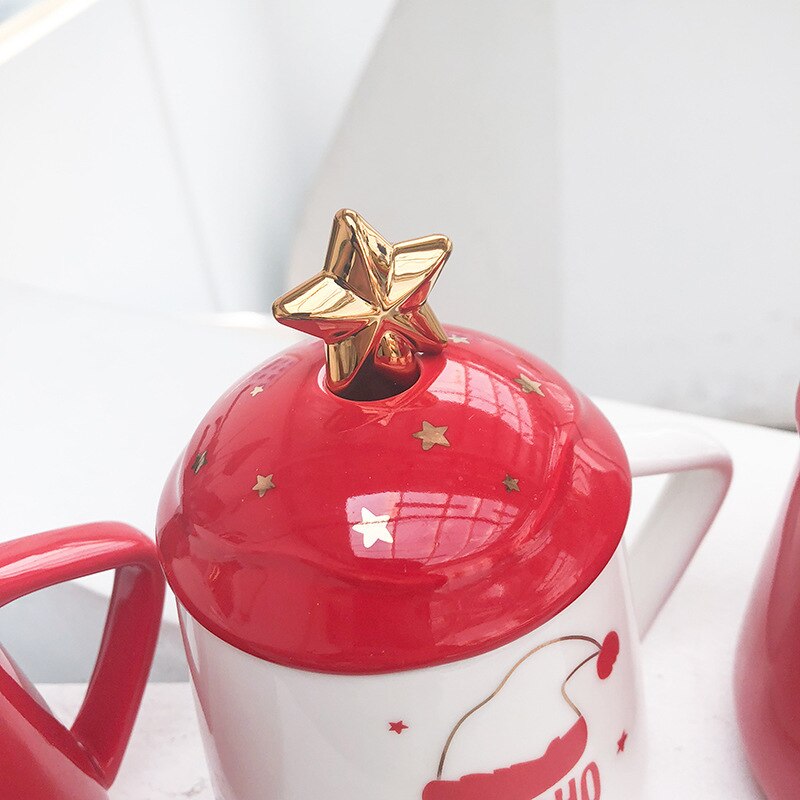 Christmas Mug Ceramic Cup with Lid