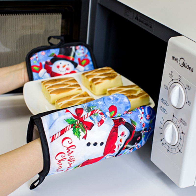 Christmas Oven Glove with Pot Holder Christmas Oven Glove with Pot Holder