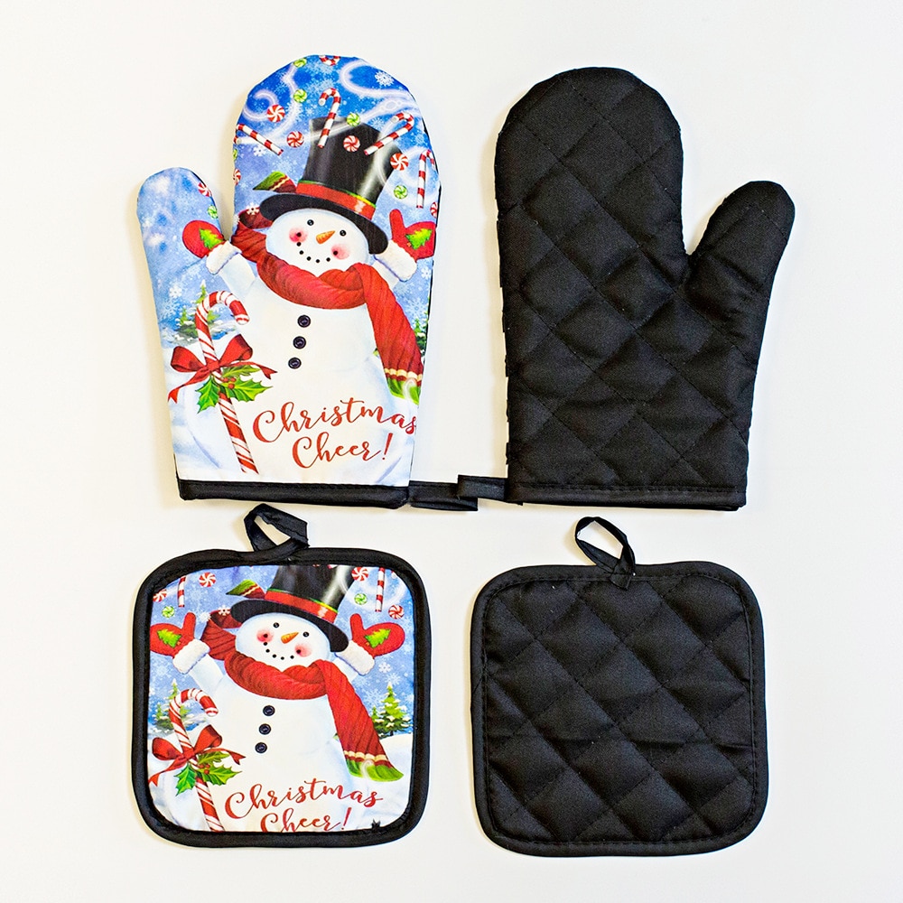 Christmas Oven Glove with Pot Holder Christmas Oven Glove with Pot Holder