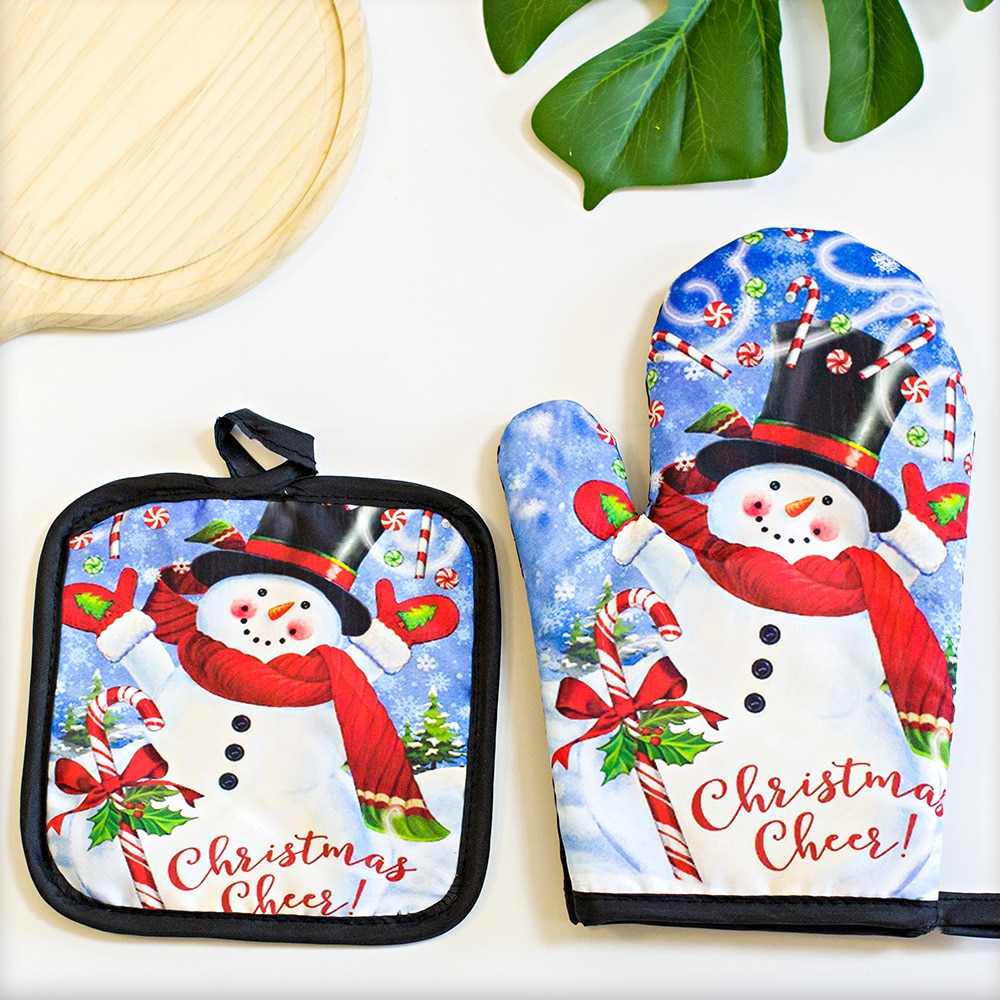Christmas Oven Glove with Pot Holder Christmas Oven Glove with Pot Holder