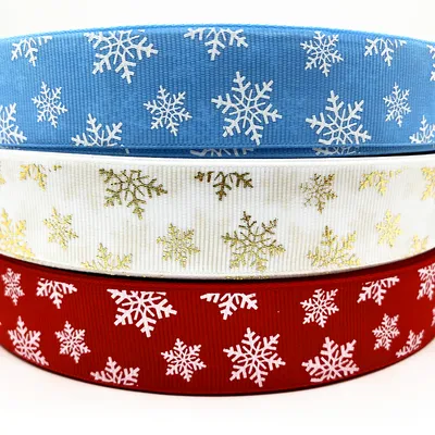 Christmas Snowflake Ribbon (5 Yards) Christmas Snowflake Ribbon (5 Yards)