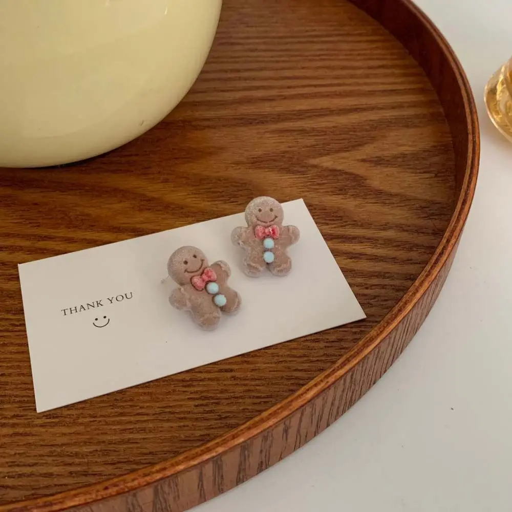 Christmas Stud Gingerbread Man Earrings