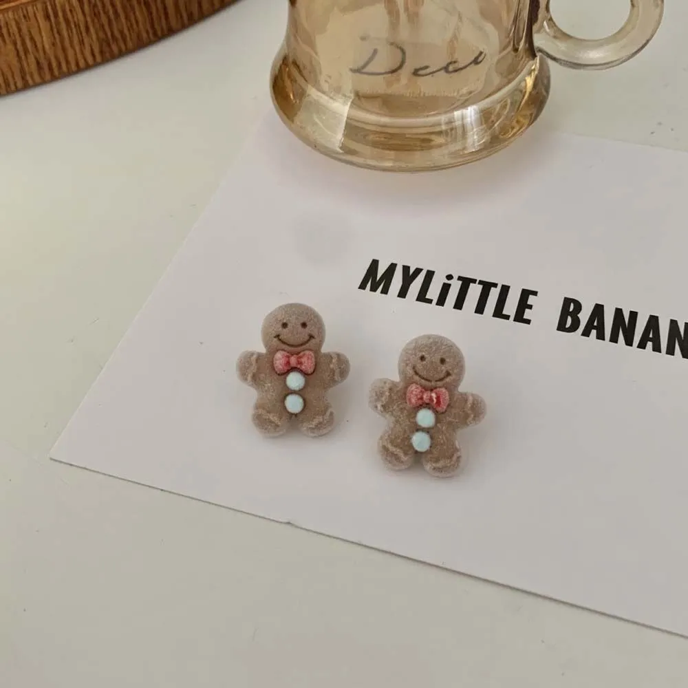 Christmas Stud Gingerbread Man Earrings